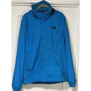 The‎ North Face, Mens Dryvent Rain Jacket Parka w/Hood, Blue, Size Small